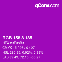 Código de color: RGB 158 8 185 | qconv.com