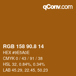 Color code: RGB 158 90.8 14 | qconv.com