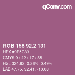 カラーコード: RGB 158 92.2 131 | qconv.com