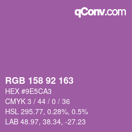 カラーコード: RGB 158 92 163 | qconv.com
