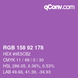 カラーコード: RGB 158 92 178 | qconv.com