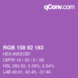 カラーコード: RGB 158 92 183 | qconv.com