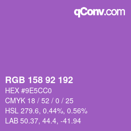 カラーコード: RGB 158 92 192 | qconv.com