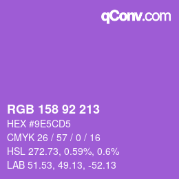 カラーコード: RGB 158 92 213 | qconv.com
