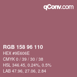 Color code: RGB 158 96 110 | qconv.com