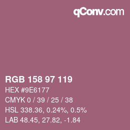 Código de color: RGB 158 97 119 | qconv.com