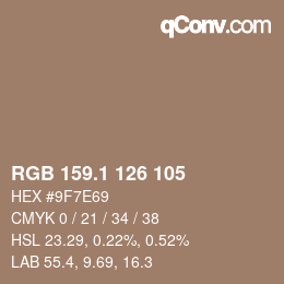 カラーコード: RGB 159.1 126 105 | qconv.com