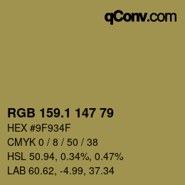 カラーコード: RGB 159.1 147 79 | qconv.com