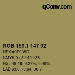 カラーコード: RGB 159.1 147 92 | qconv.com