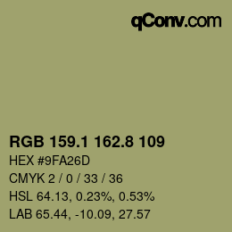 Color code: RGB 159.1 162.8 109 | qconv.com