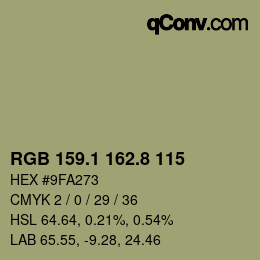 Color code: RGB 159.1 162.8 115 | qconv.com