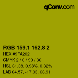カラーコード: RGB 159.1 162.8 2 | qconv.com