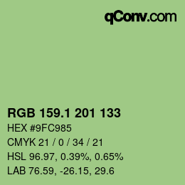 カラーコード: RGB 159.1 201 133 | qconv.com
