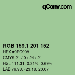 カラーコード: RGB 159.1 201 152 | qconv.com