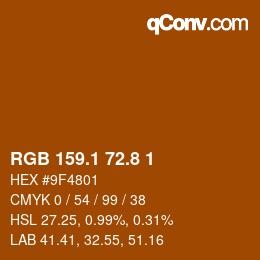 Color code: RGB 159.1 72.8 1 | qconv.com