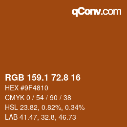 Color code: RGB 159.1 72.8 16 | qconv.com