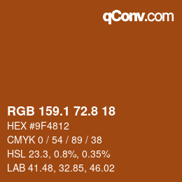 Farbcode: RGB 159.1 72.8 18 | qconv.com