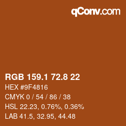 Farbcode: RGB 159.1 72.8 22 | qconv.com