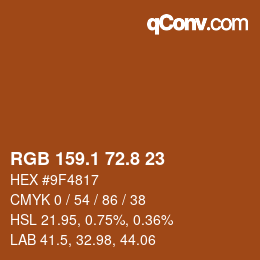 Color code: RGB 159.1 72.8 23 | qconv.com
