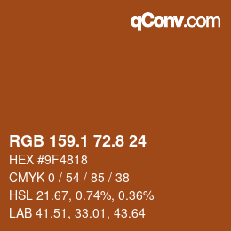 Code couleur: RGB 159.1 72.8 24 | qconv.com
