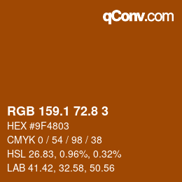 Color code: RGB 159.1 72.8 3 | qconv.com