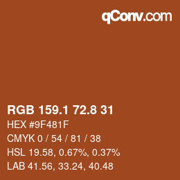 Farbcode: RGB 159.1 72.8 31 | qconv.com