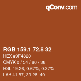 Color code: RGB 159.1 72.8 32 | qconv.com