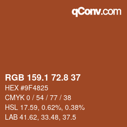 Farbcode: RGB 159.1 72.8 37 | qconv.com