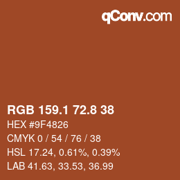 Color code: RGB 159.1 72.8 38 | qconv.com