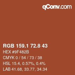 Color code: RGB 159.1 72.8 43 | qconv.com