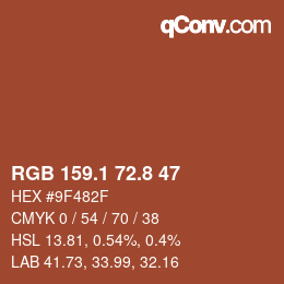 Farbcode: RGB 159.1 72.8 47 | qconv.com