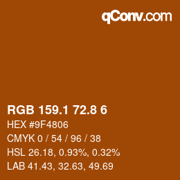 Color code: RGB 159.1 72.8 6 | qconv.com