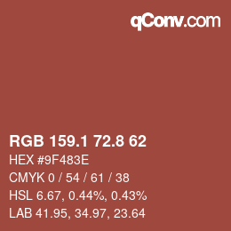 Color code: RGB 159.1 72.8 62 | qconv.com