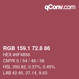 Color code: RGB 159.1 72.8 86 | qconv.com