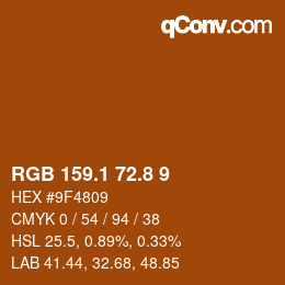 Color code: RGB 159.1 72.8 9 | qconv.com