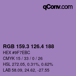 カラーコード: RGB 159.3 126.4 188 | qconv.com