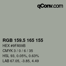 Color code: RGB 159.5 165 155 | qconv.com