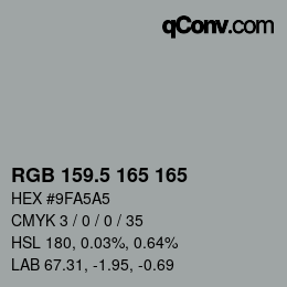 Color code: RGB 159.5 165 165 | qconv.com