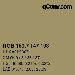 カラーコード: RGB 159.7 147 103 | qconv.com