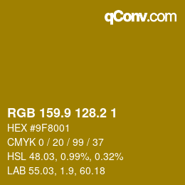 カラーコード: RGB 159.9 128.2 1 | qconv.com