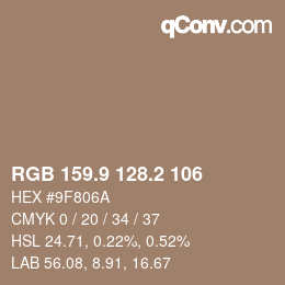 Color code: RGB 159.9 128.2 106 | qconv.com