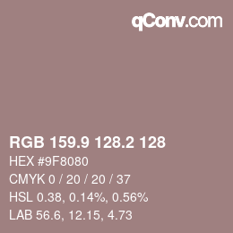 Color code: RGB 159.9 128.2 128 | qconv.com
