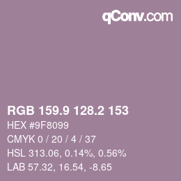 Color code: RGB 159.9 128.2 153 | qconv.com