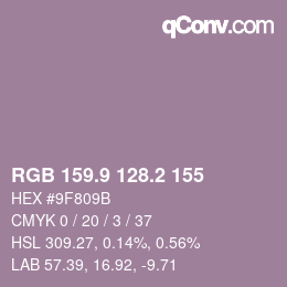 Color code: RGB 159.9 128.2 155 | qconv.com