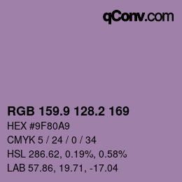 Color code: RGB 159.9 128.2 169 | qconv.com
