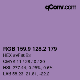 Color code: RGB 159.9 128.2 179 | qconv.com