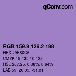 Color code: RGB 159.9 128.2 198 | qconv.com