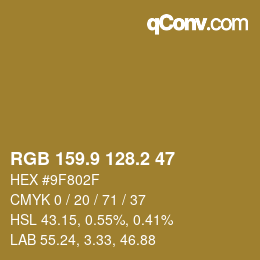 Color code: RGB 159.9 128.2 47 | qconv.com