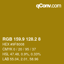 カラーコード: RGB 159.9 128.2 8 | qconv.com