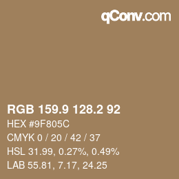 Color code: RGB 159.9 128.2 92 | qconv.com